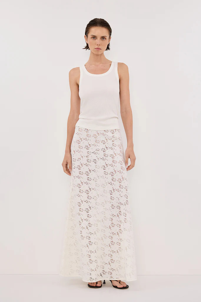 LOULA WHITE LACE SKIRT | DISSH