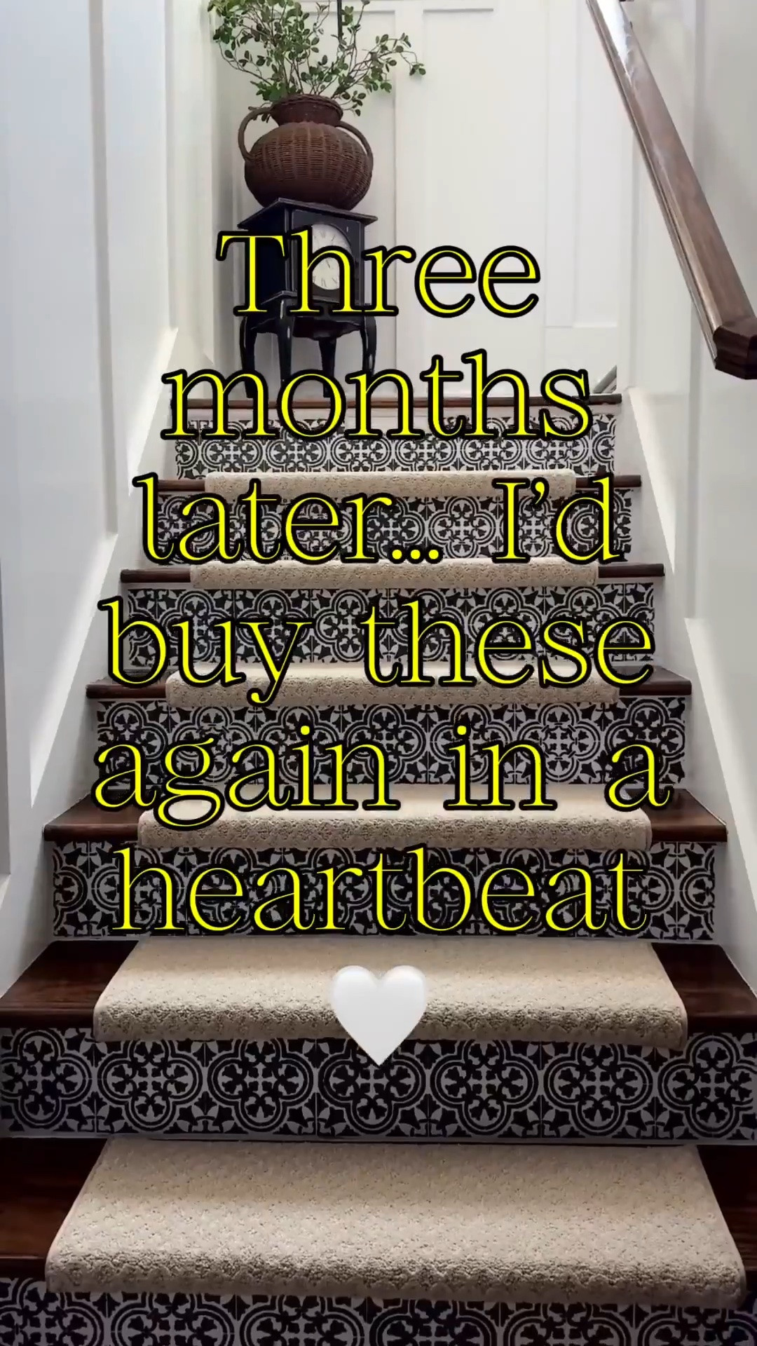 It’s been 3 months since I put these stair treads on. BEST DECISION EVER!! 

Still holding up beautifully. Still non-slip. Still one of my favorite home upgrades. They have some cushion to them so they’re comfy to step on as well. I chose the 31” in Crystal Canyon.

#LTKHome #LTKdayinmylife #LTKstorytime