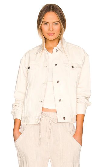 Jolene Trucker Denim Jacket in Ecru | Revolve Clothing (Global)