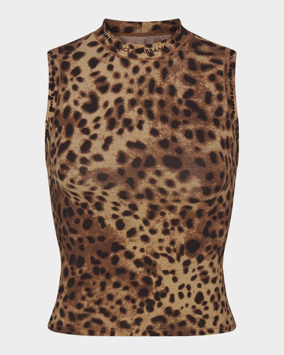 Dolce&Gabbana x SKIMS Cotton Jersey Mock-Neck Tank | Neiman Marcus