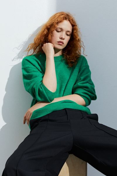 Knit Sweater - Green - Ladies | H&M US | H&M (US + CA)