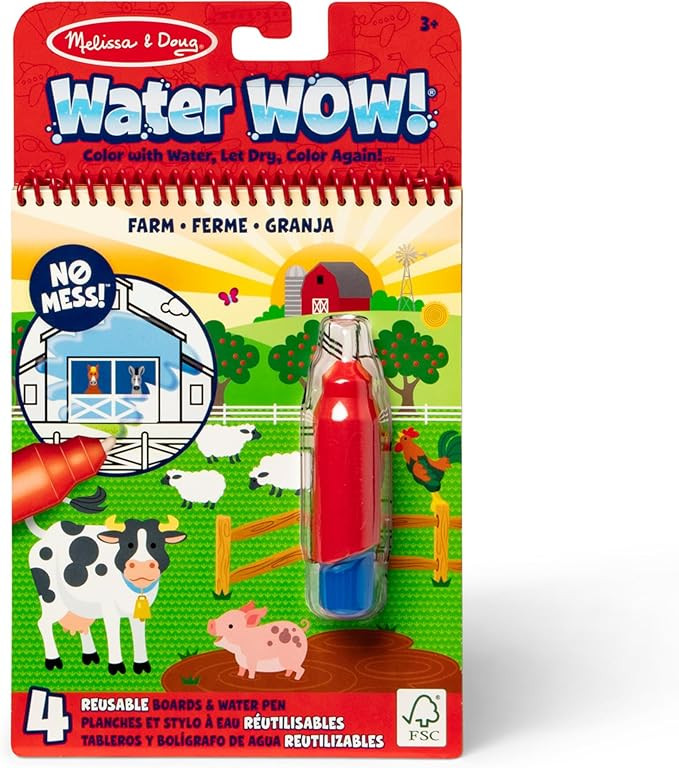 Melissa & Doug Water Wow! Mess Free Coloring Book, Reusable Water-Reveal Activity Pad, On The Far... | Amazon (US)