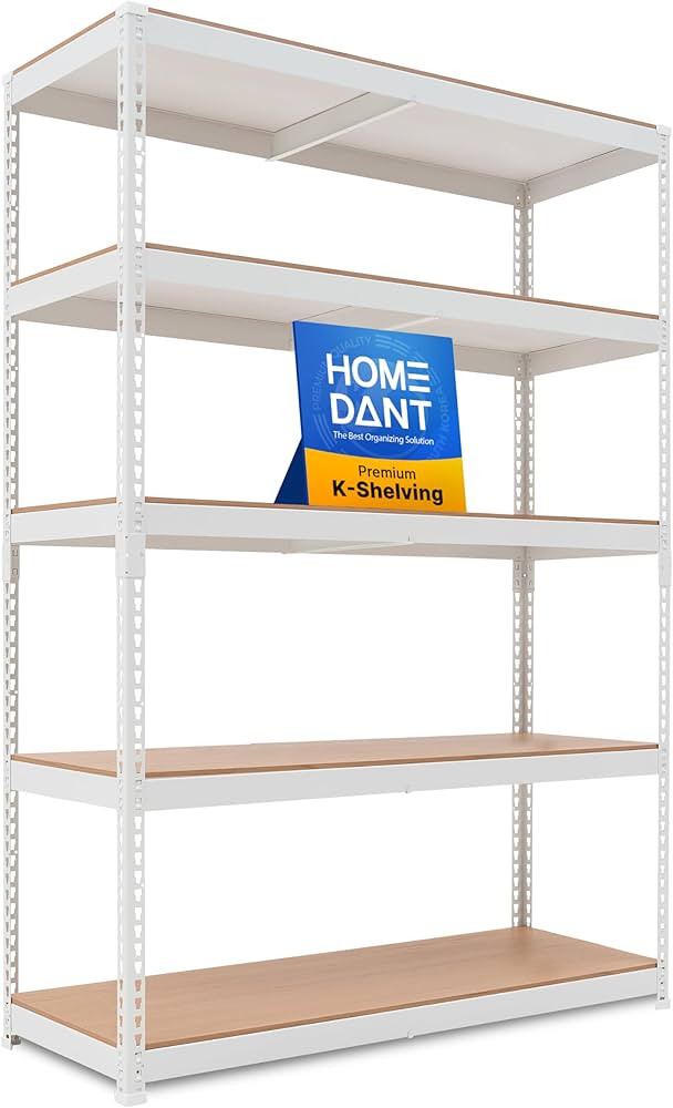 HOMEDANT 47.7" W 5 Tier Heavy Duty Garage Shelving Adjustable Metal Rack Storage Shelves Standing... | Amazon (US)