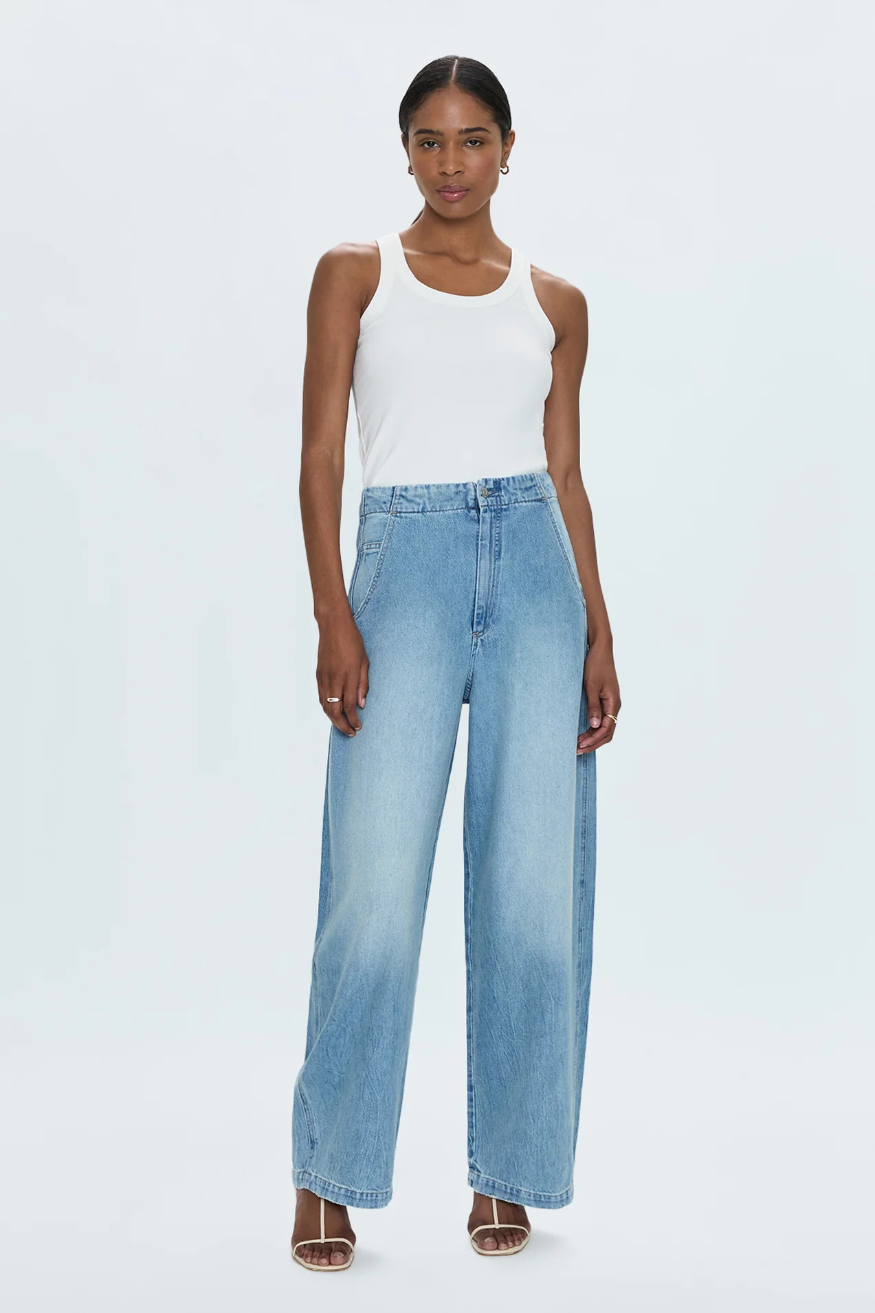 Lottie High Rise Relaxed Bowed Leg Jean - Qualifier | Pistola Denim