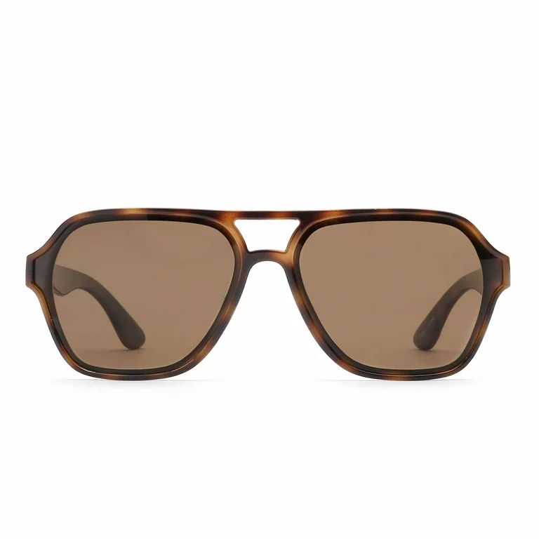 GLINDAR Men's Polarized Aviator Sunglasses Vintage Square Driving Glasses (Tortoise Frame / Polar... | Walmart (US)