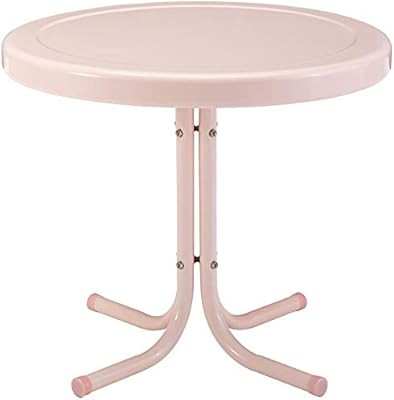 Crosley Furniture CO1011A-PI Griffith Retro Metal Outdoor Side Table, Pink | Amazon (US)