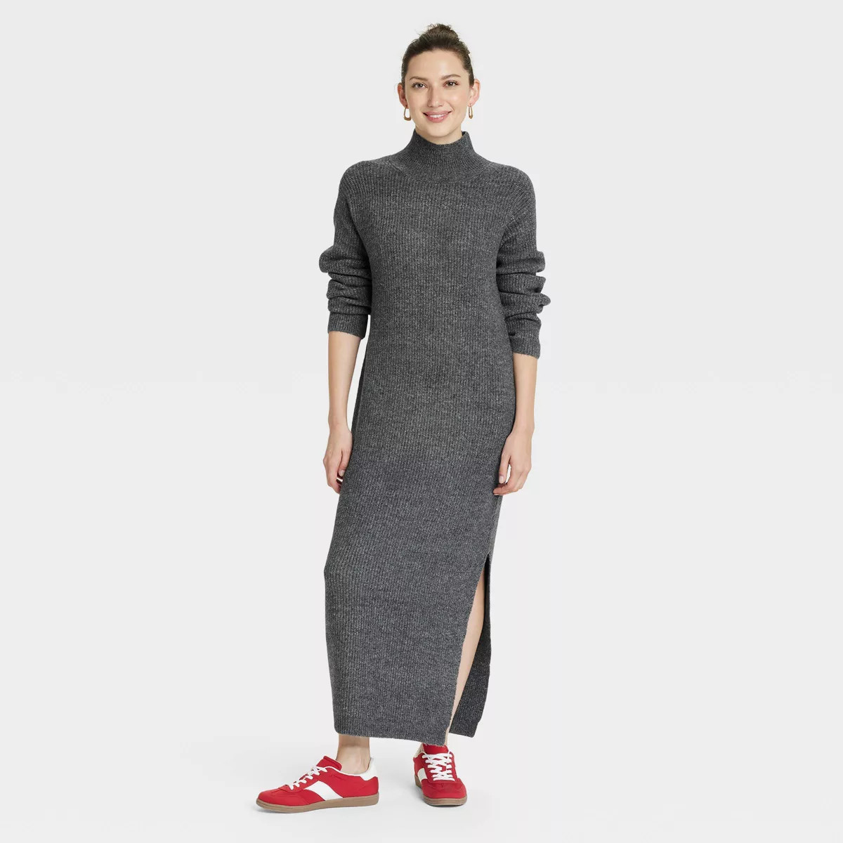 Women's Long Sleeve Midi Sweater Dress - Universal Thread™ Tan XS | Target