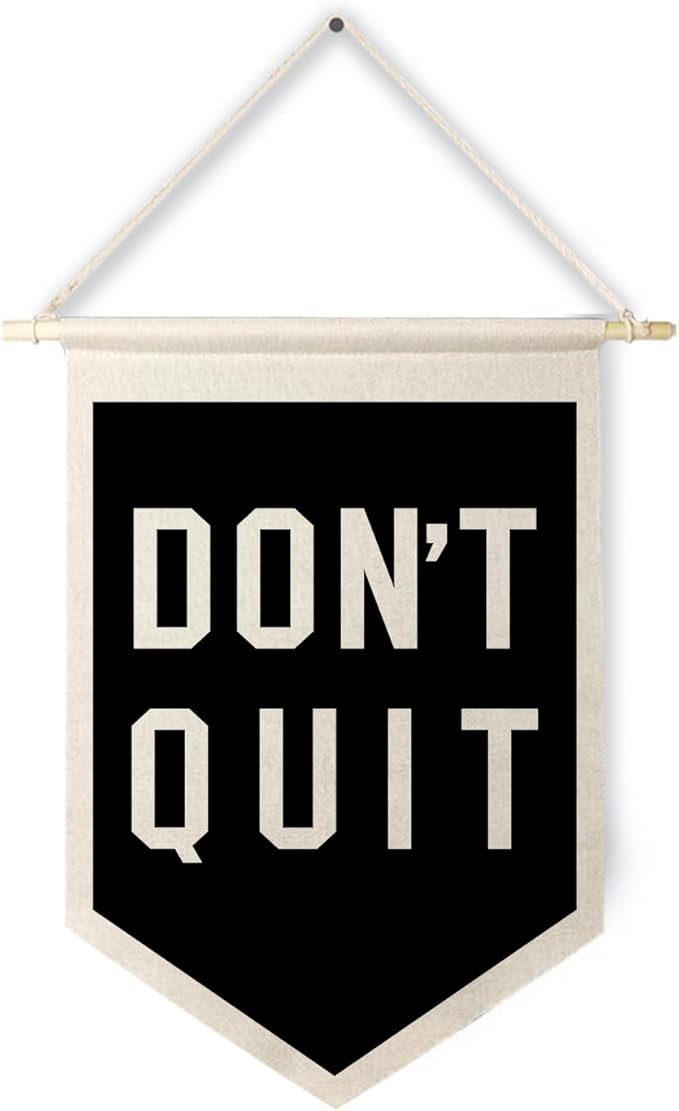 Qpenm Inspirational Wall Decor, Don't Quit Motivational Wall Hanging Canvas Banner, Motivational ... | Amazon (US)
