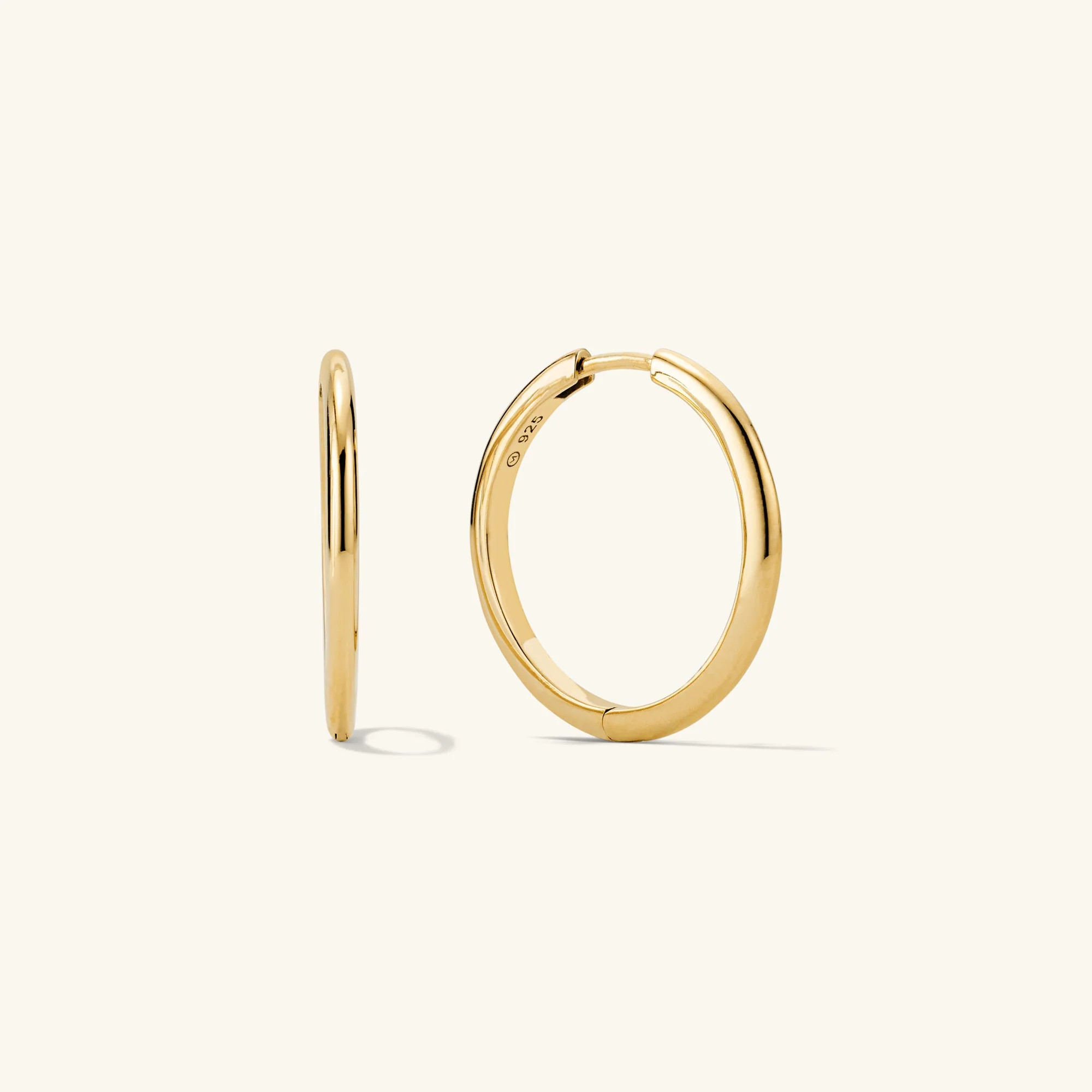18k Gold Vermeil Large Tube Hoop Earrings - Jewelry | Mejuri | Mejuri Fine Crew