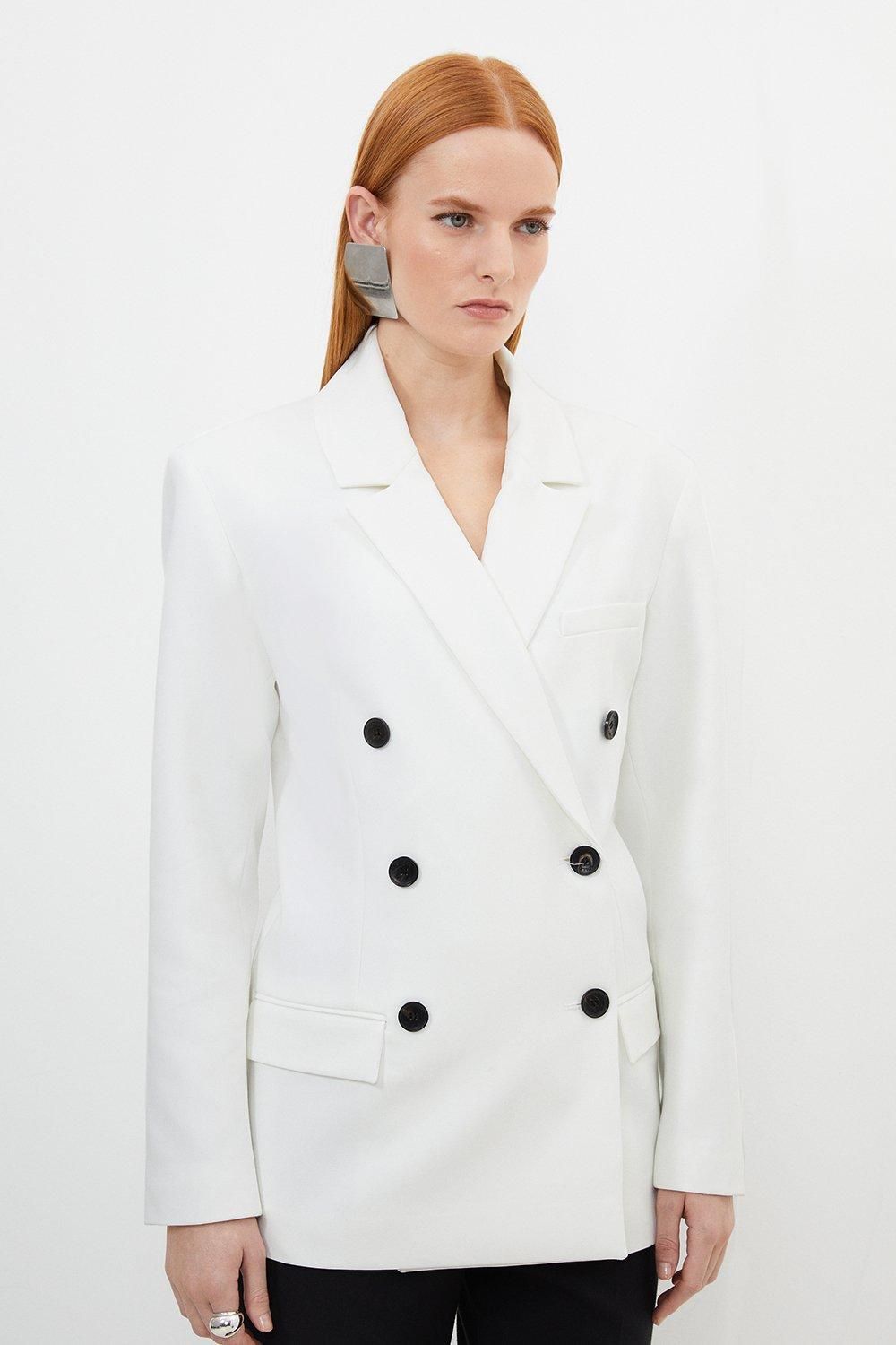 Clean Tailored Double Breasted Blazer | Karen Millen UK + IE + DE + NL