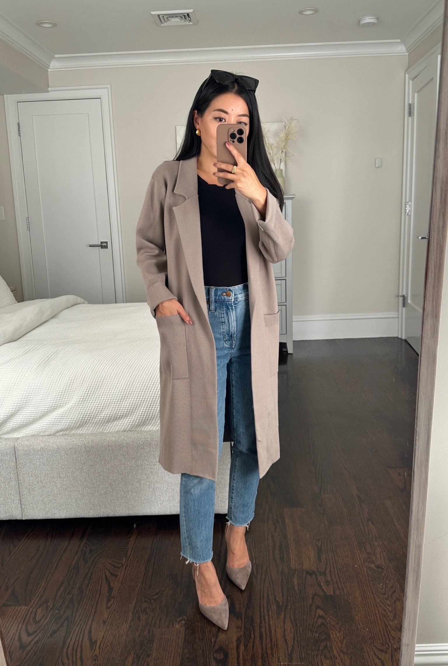 •Perfect Vintage jeans sz 24 petite with hems cut. I tried on the Bainton wash and the Kepler wash also looks great. FYI its easy for me to cut the hem on mine an inch to make them a little more cropped - makes a big difference. I have a blog post & reel on this. Perfect vintage in general Runs a tad bit at the waist but not enough for me to size down. 

•Amazon sweater jacket sz small, loose fit but nice quality for the price. This is the grey color

•Ann Taylor suede slingbacks 5, beautiful neutral color

•Amazon black tee bodysuit XS 

#petite smart casual work outfits with jeans #LTKSale

#LTKSeasonal #LTKfindsunder50