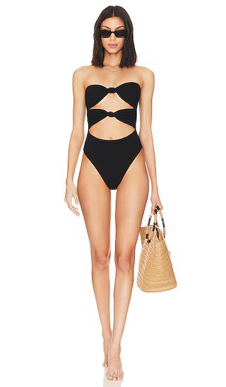 Reversible Fallon One Piece in Onyx Scrunch & Onyx | Revolve Clothing (Global)