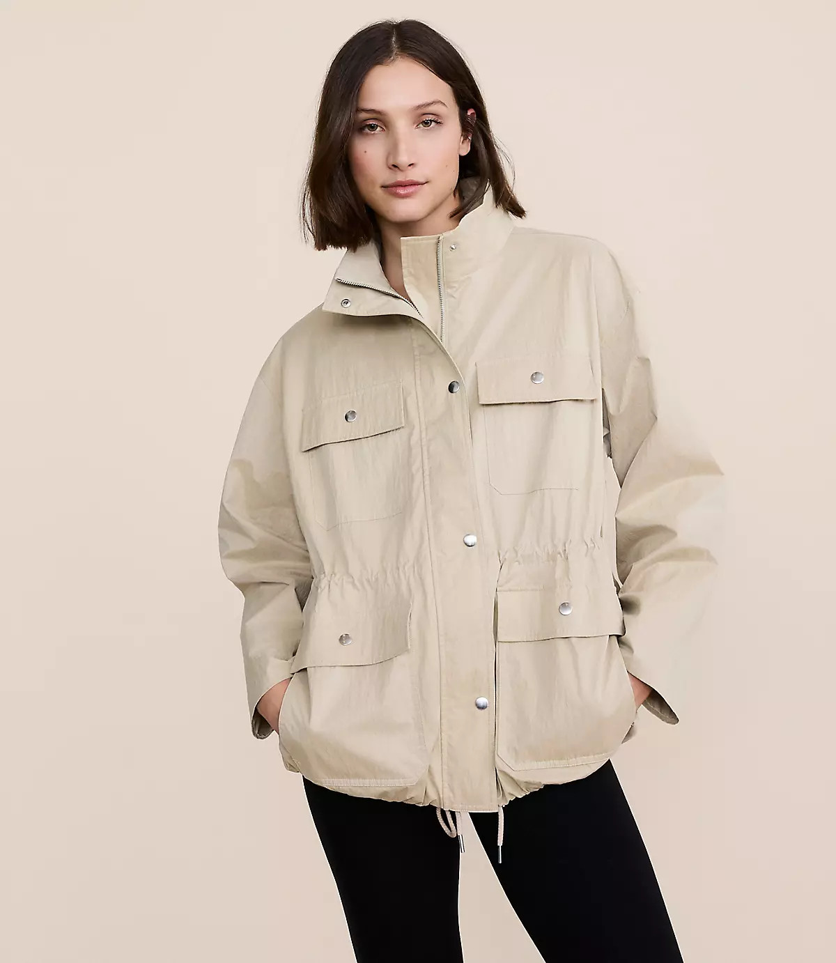 Lou & Grey Peached Cinched Utility Jacket | LOFT