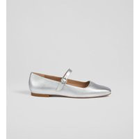 Lk Bennett Women's Leather Strappy Square Toe Mary Jane Shoes - 6 - Silver, Black,Silver | Marks & Spencer (UK)