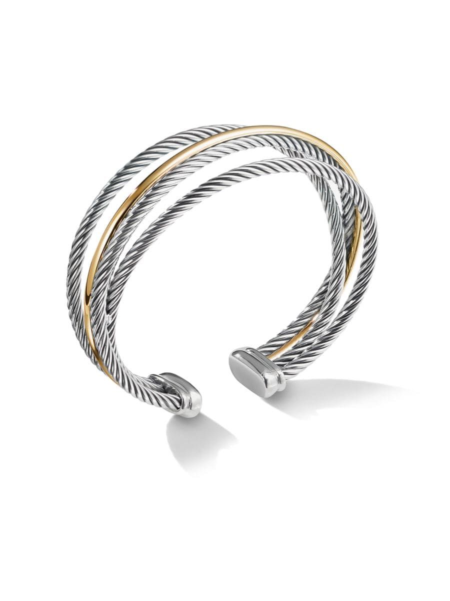 Crossover Three Row Cuff Bracelet with 18K Yellow Gold | Saks Fifth Avenue