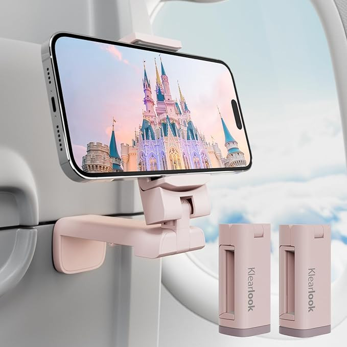 2 Pack Universal Airplane Phone Stand Holder, Klearlook 360 Degree Rotation Travel Essentials Pho... | Amazon (US)