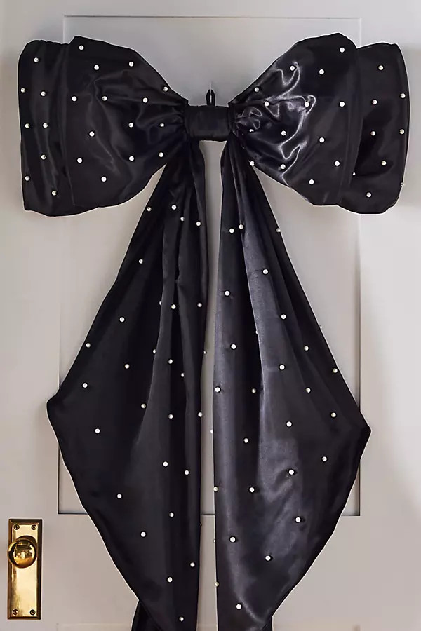 Pearled Satin Bow Tree Topper | Anthropologie (US)