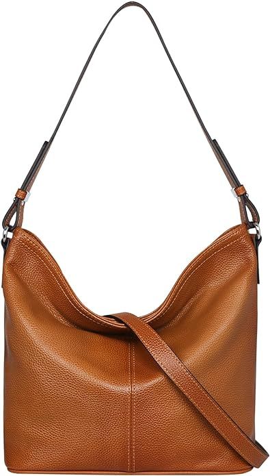 Iswee Hobo Bags Soft Leather Shoulder Bag for Women Bucket Crossbody Bag Casual Shoulder Handbag | Amazon (US)