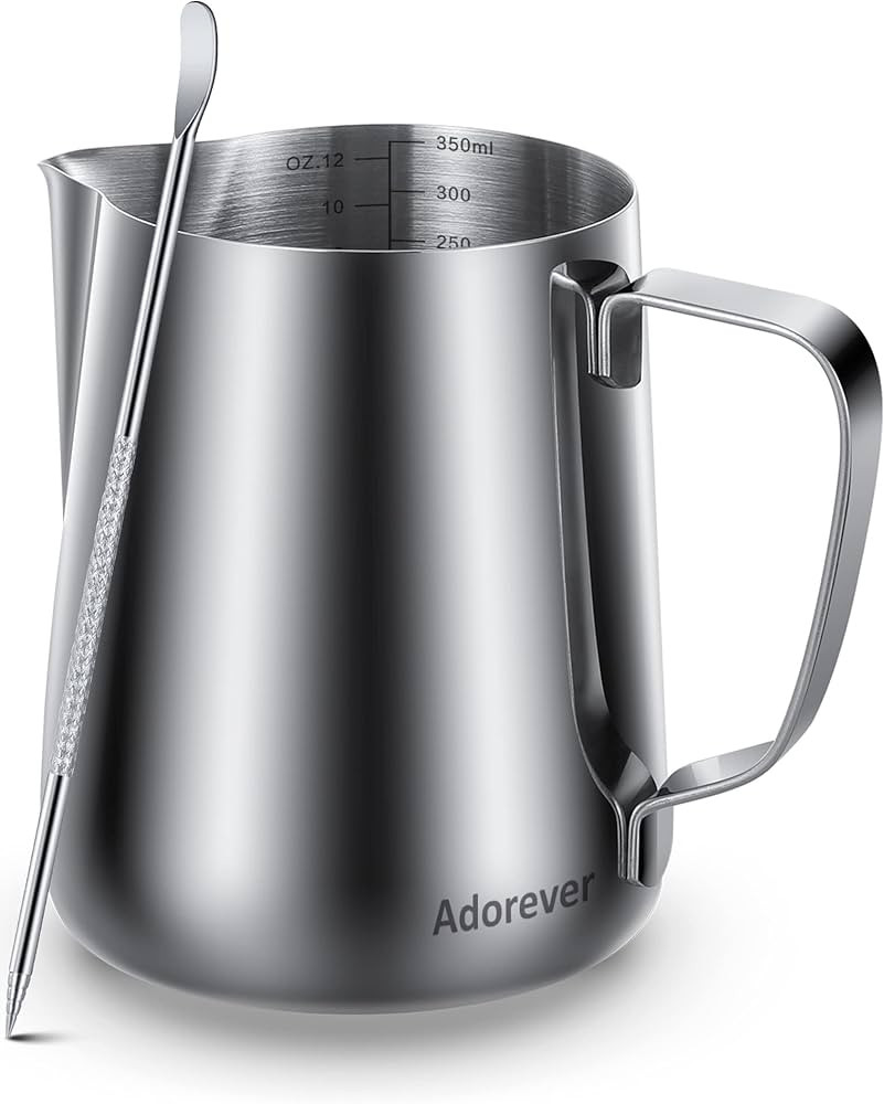 Milk Frothing Pitcher, 12oz 20oz 32oz 50oz 66oz Steaming Pitcher Stainless Steel Coffee Bar Espre... | Amazon (US)