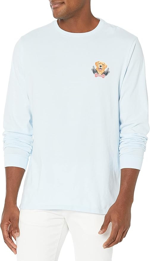 vineyard vines Men's Merry Christmas Pup Long-Sleeve Tee | Amazon (US)