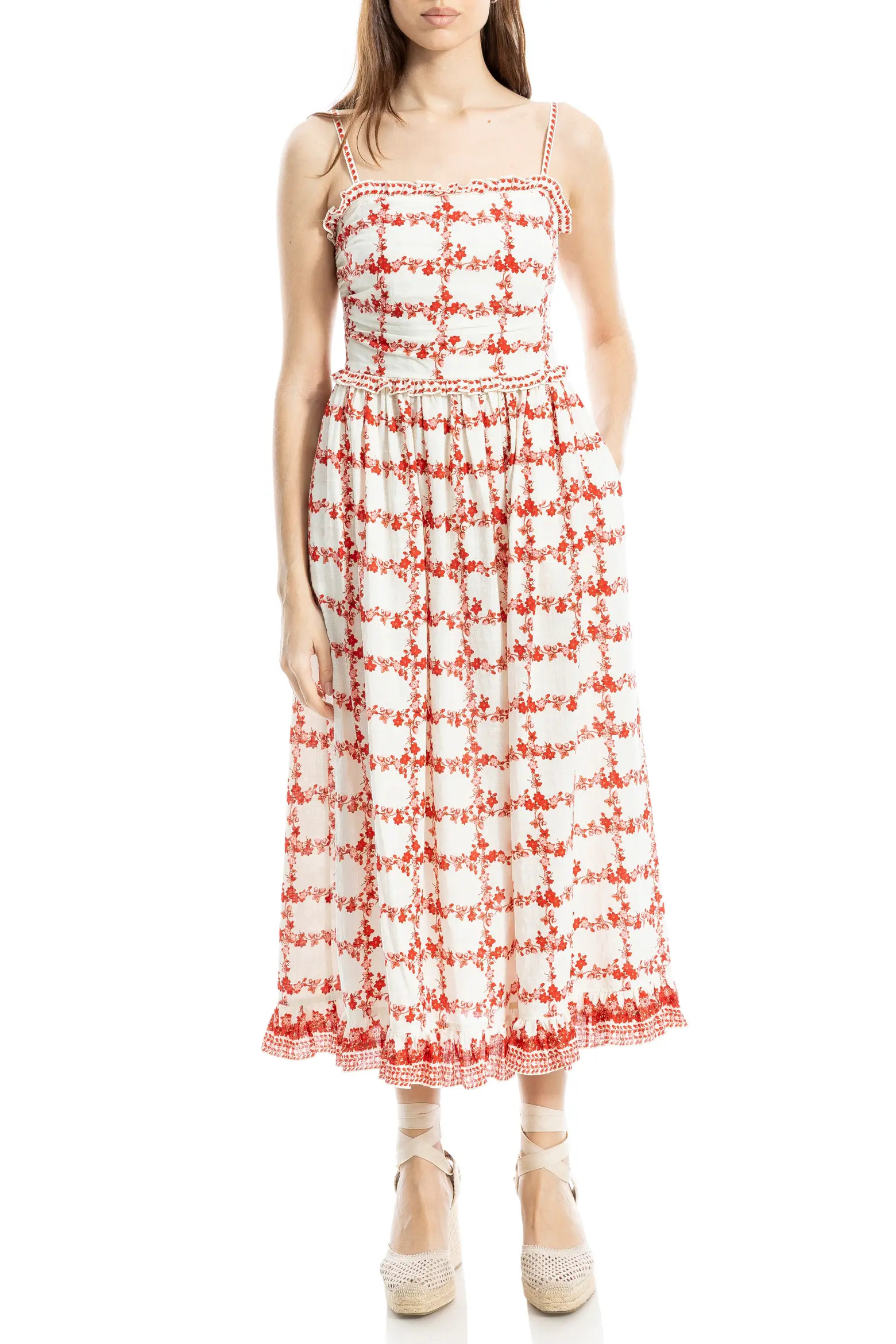 MAX STUDIO Ruffle Printed Midi Sundress (Women) | Nordstromrack | Nordstrom Rack
