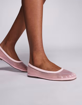 Simmi London Luanne mesh ballerina flats in pink | ASOS | ASOS (Global)