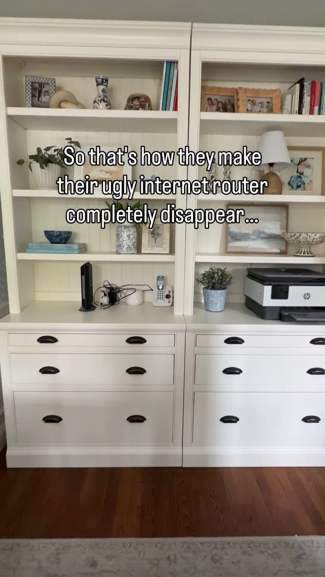 The easiest way to make an ugly router disappear in your office or living room is a rattan box. Hey presto, it looks like decor!

#LTKHome
