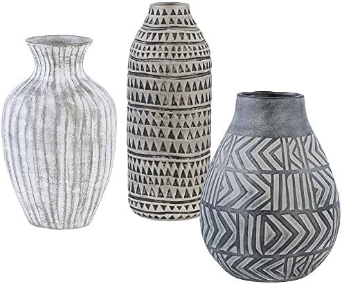 Uttermost Natchez Gray Charcoal and Beige Vases Set of 3 | Amazon (US)