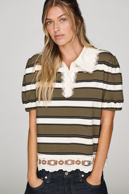 & Layered Short-Sleeve Polo Top | Anthropologie (US)