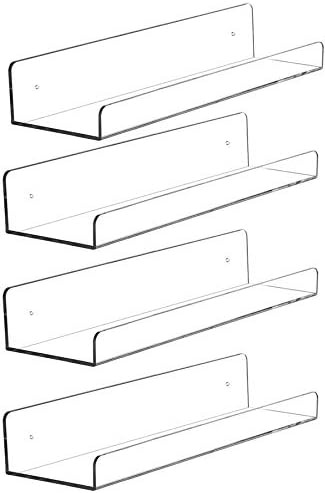 Cq acrylic 15" Invisible Acrylic Floating Wall Ledge Shelf, Wall Mounted Nursery Kids Bookshelf, Inv | Amazon (US)