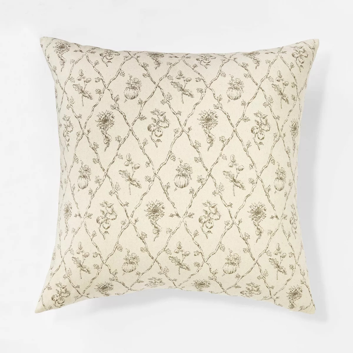 Oversized Woven Harvest Square Throw Pillow Cream/Dark Brown - Threshold™ designed with Studio ... | Target