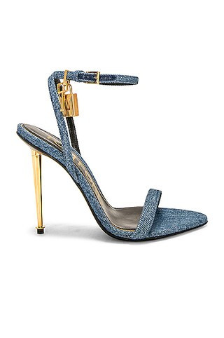 TOM FORD Padlock Pointy Naked 105 Sandal in Blue | FWRD 