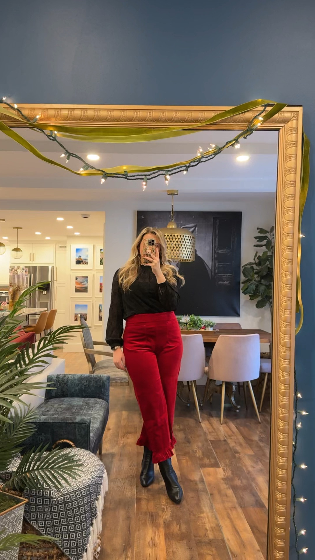 red velvet ruffle bottom pants, true to size, they run smaller than the other colette pants. Holiday outfits I swear by in my late 30s. holiday outfits womens, christmas outfit women, holiday party outfit, christmas party outfit 

 

#LTKHoliday #LTKootd #LTKMidsize