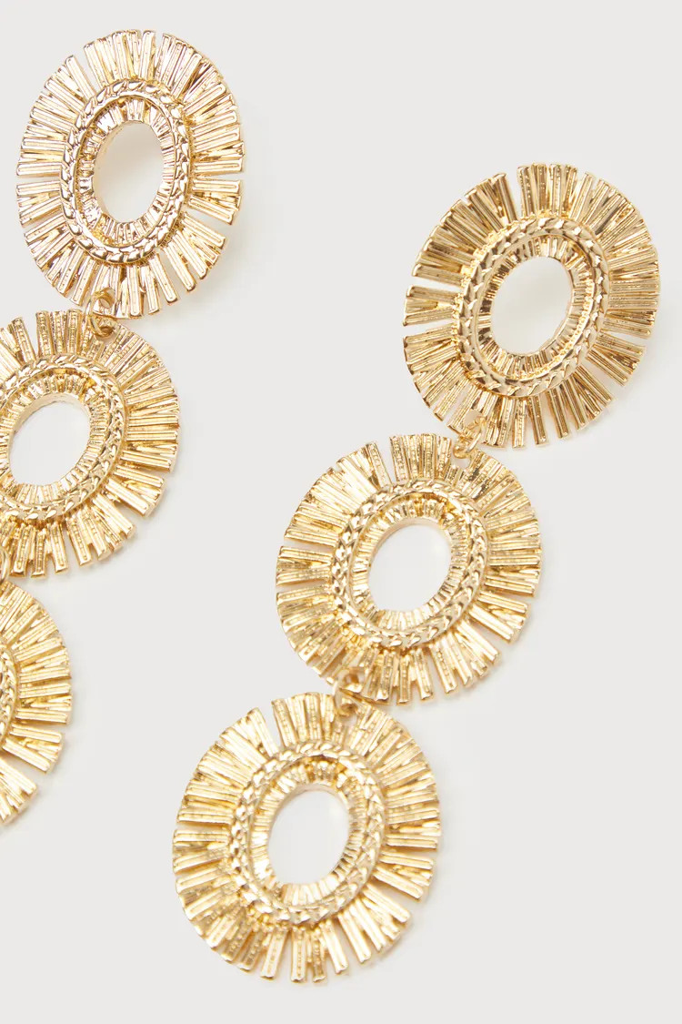 Burst of Brilliance Gold Drop Earrings | Lulus
