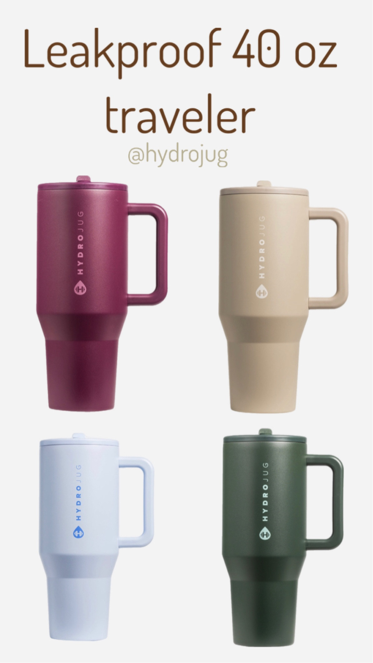 Fully leakproof hydrojug Traveler Tumblers! Available for pre- Order🫶🏼LOVE these because they’re leakproof + the straw can be put down so it’s not touching everythinggg!👏🏼 

These have sold out so quick so grab them early for the holidays as gifts!! 🎁 🫶🏼 

#LTKfindsunder50 #LTKHoliday #LTKfitness