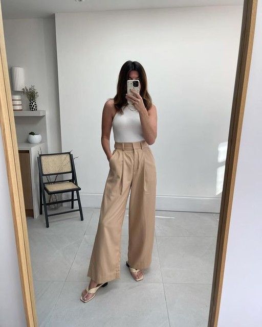 HIGH-WAISTED TROUSERS - Beige - COS | COS UK