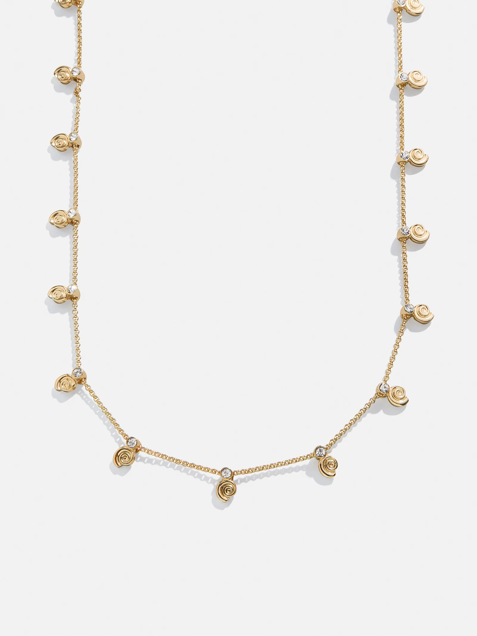 Pacifica Seashell Necklace - Gold/Pavé | BaubleBar