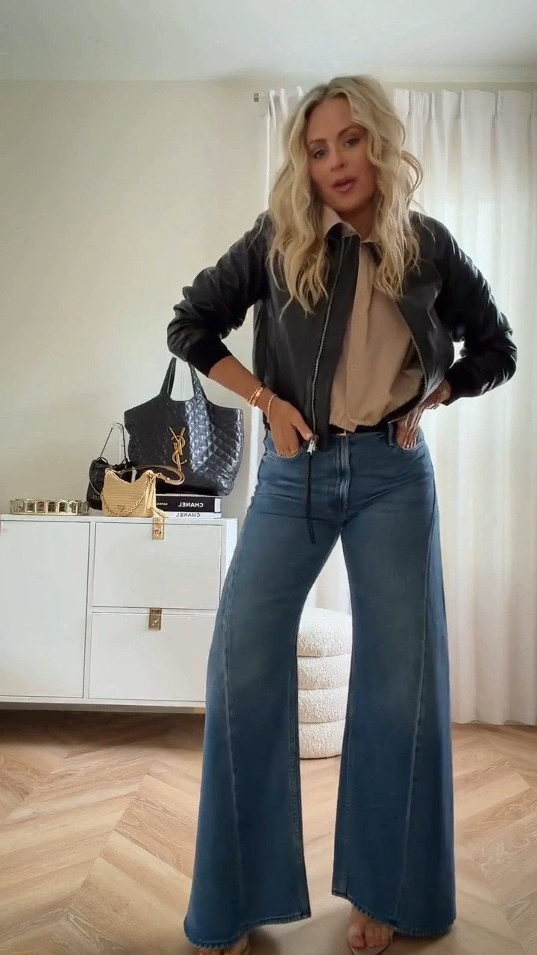 Full look is back in stock! ✨✨✨

Girls’ dinner OOTD 🤍✨ 
Wearing my favorite Mother jeans (true to size 🙌🏼) with this Amazon blouse — I have it in a few colors and love it

Paired it with my go-to leather bomber for that effortless, put-together vibe ✨

dinner outfit, ootd, denim outfits, amazon blouse, leather bomber, date night, casual chic, fall style, fall outfit

#LTKSeasonal #LTKootd