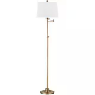 SAFAVIEH Nadia 64.25 in. Gold Floor Lamp with Off-White Shade-LIT4337A - The Home Depot | The Home Depot