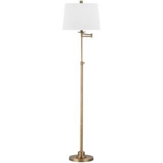 SAFAVIEH Nadia 64.25 in. Gold Floor Lamp with Off-White Shade-LIT4337A - The Home Depot | The Home Depot