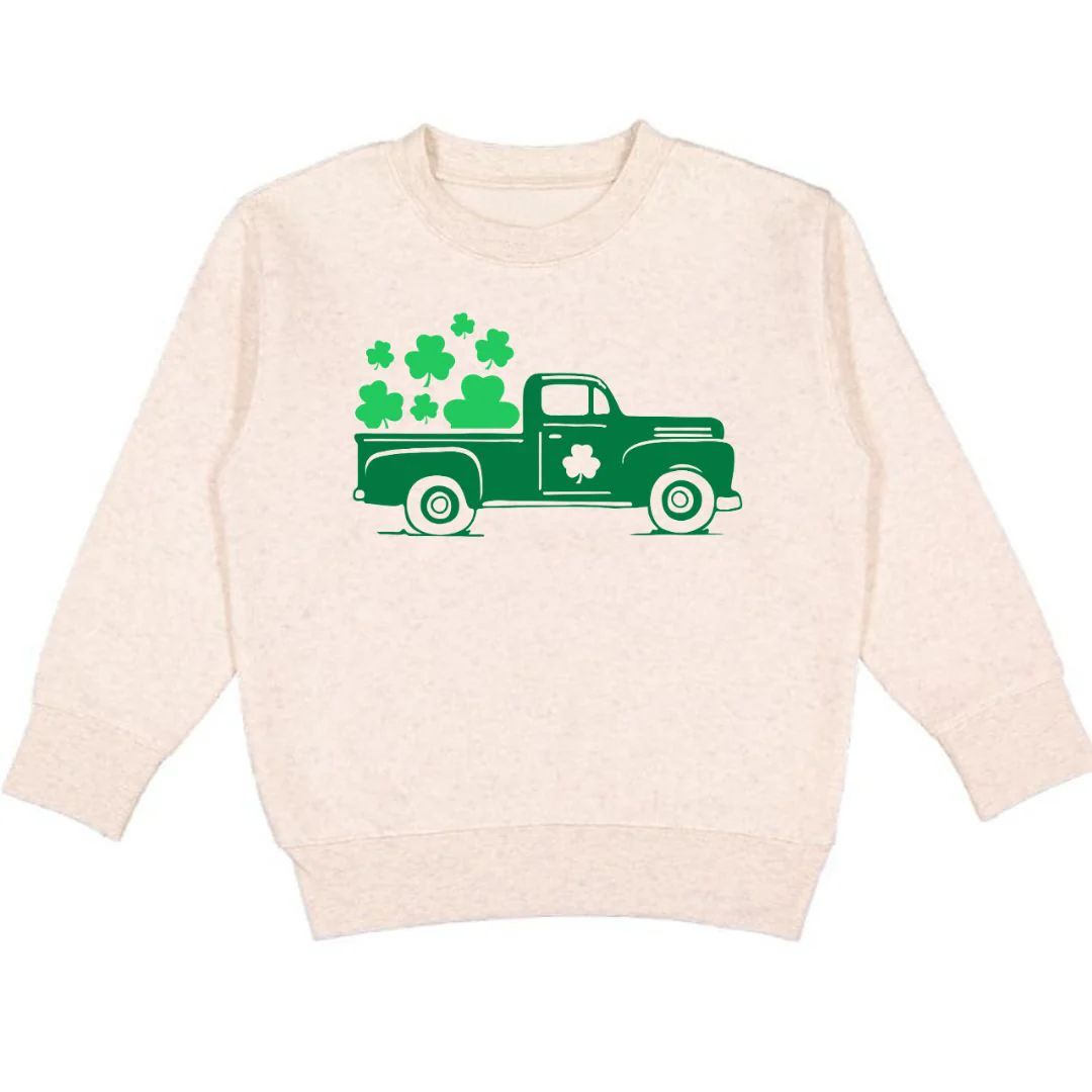 Shamrock Truck St. Patrick's Day Sweatshirt - Natural | Sweet Wink