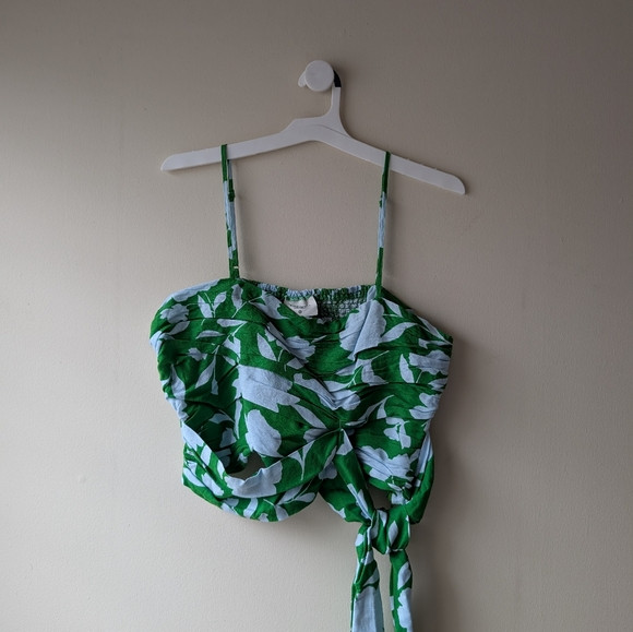 Rose Ruched Linen Tank Top - kate spade new york x Target Green/Blue | Poshmark