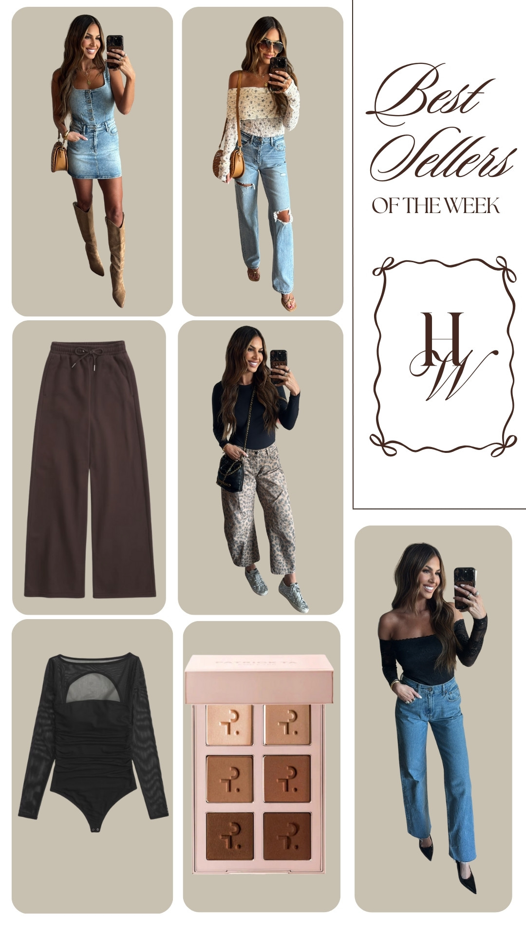 best sellers of the week 🫶🏼 wearing a 26 in denim and small in tops! 

 