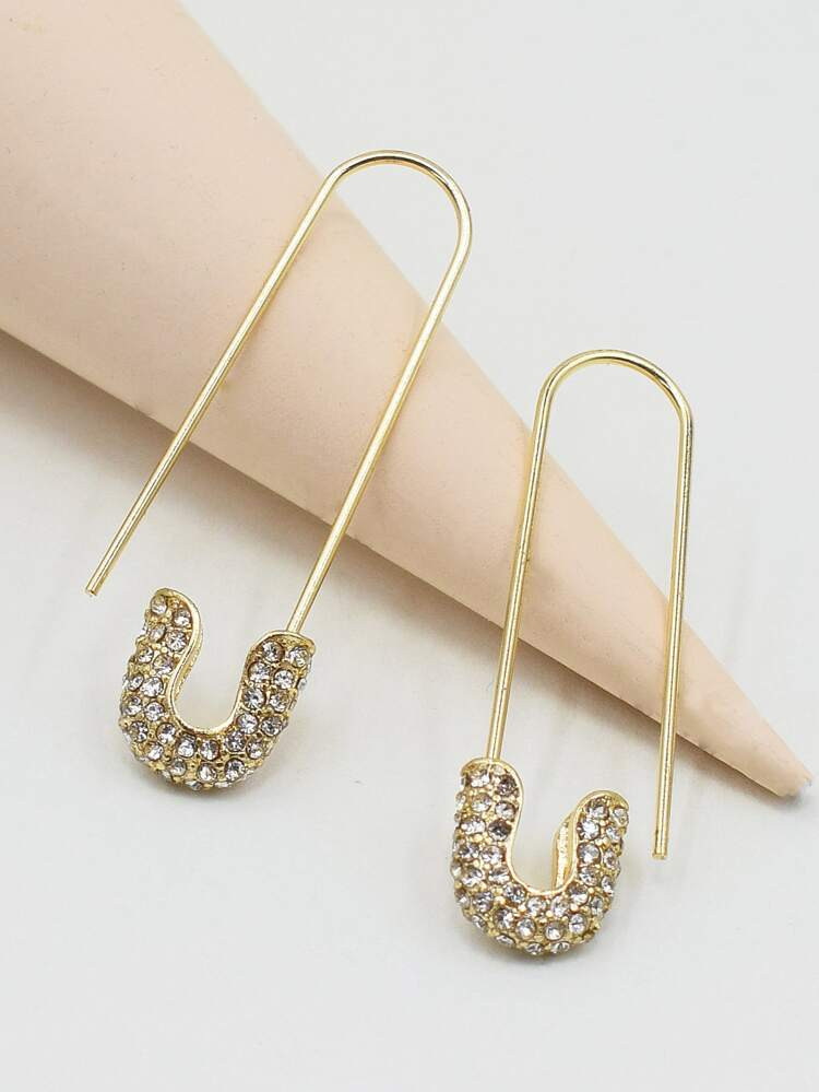 Safety Pin Design Hoop Earrings | SHEIN