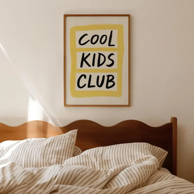 Cool Kids Club Wall Art | Fun Kids Room Printable | Playroom Decor | Colourful Typography Print |... | Etsy (US)