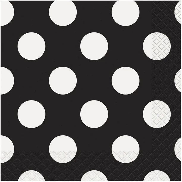 Black Polka Dot Luncheon Napkins, 45ct | Walmart (US)