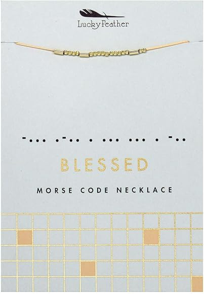 Lucky Feather Morse Code Secret Message Necklace | Amazon (US)