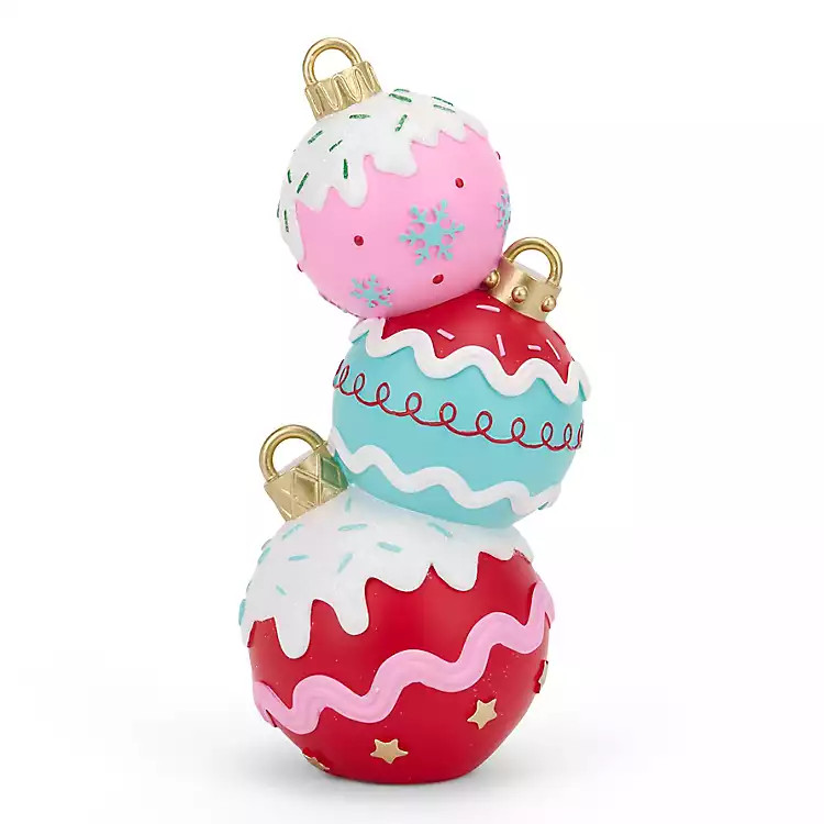 Colorful Stacked Ornaments Figurine, 15 in. | Kirklands Home | Kirklands