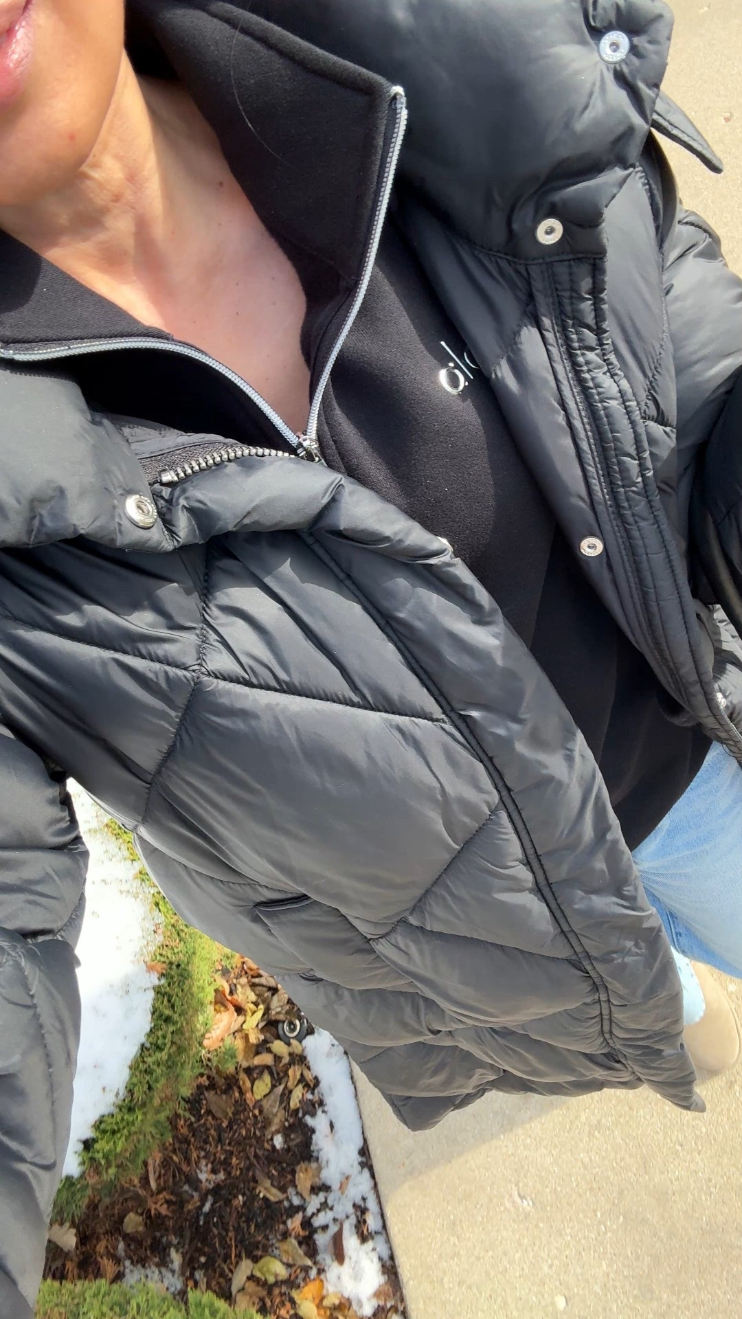 My ootd for a chilly day. 
Zip up pullover sweatshirt looks sporty chic. The zipper detail looks sharp. True to size with an oversized fit. On a rare sale 30% off. 
I’m wearing here with my current favorite jeans, but I also wear it with coordinating sweatpants. 
Barrel jeans are my current favorite pair; I size up. 
Classic mini uggs. 
Favorite Amazon crew socks. 
Puffer coat. 
Quilted crossbody bag with accessory chain strap. 


#LTKOver40 #LTKootd #LTKActive