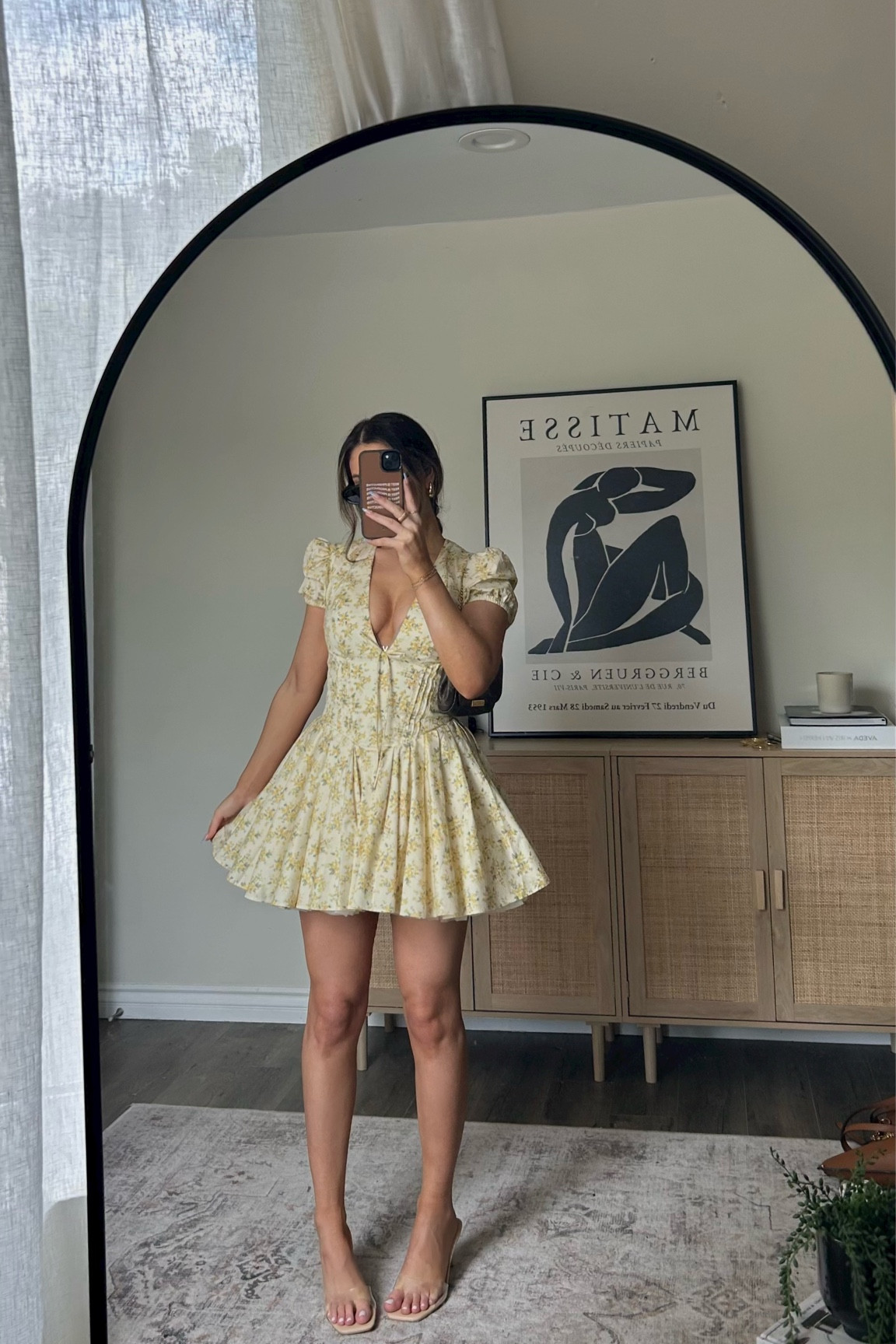 house of cb mini yellow dress House Of CB Yellow Floral Mini Dress by House of CB